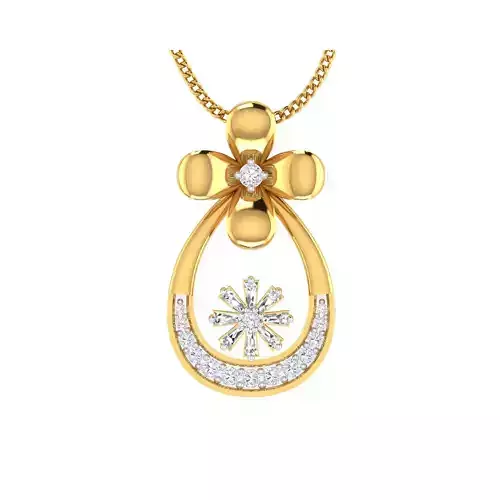 pendant-1064 rose gold pendant with diamonds