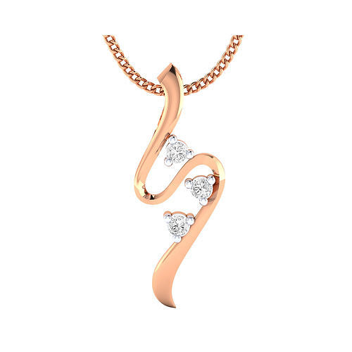 pendant-1058 rose gold pendant with diamonds 3D print model