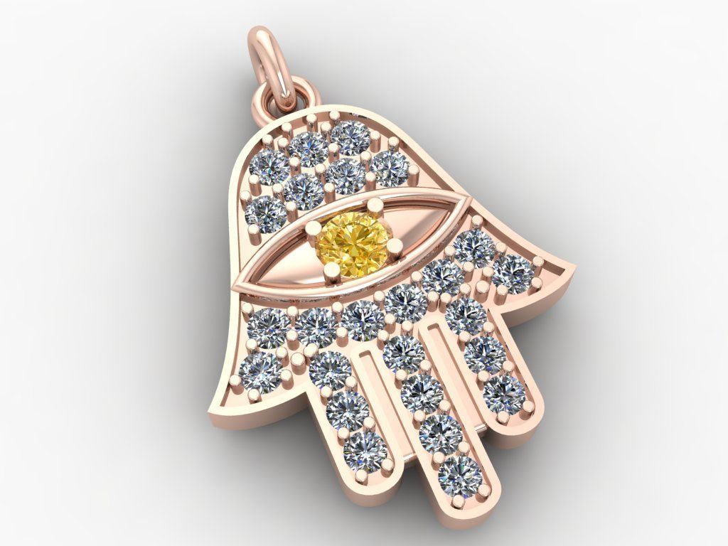 Hand Pendant Gold 3D print model_2