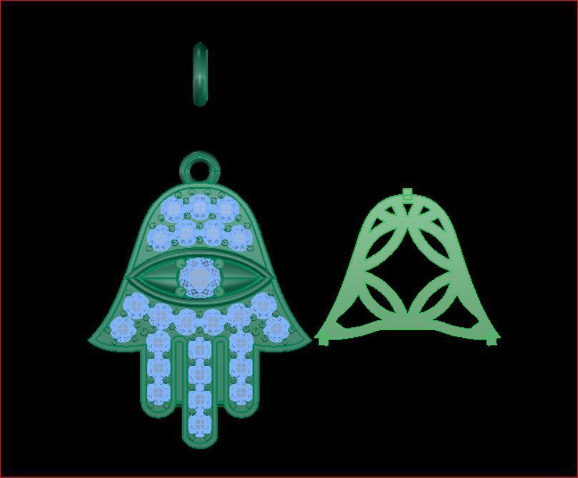 Hand Pendant Gold 3D print model_6