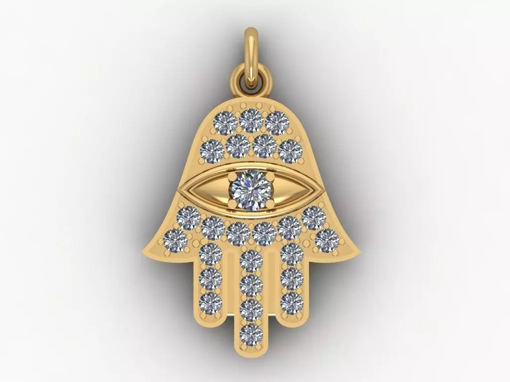 Hand Pendant Gold 3D print model_0