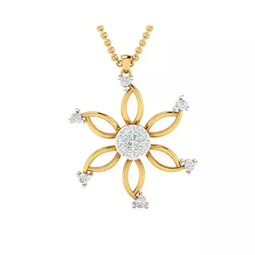 pendant-1141 rose gold pendant with diamonds