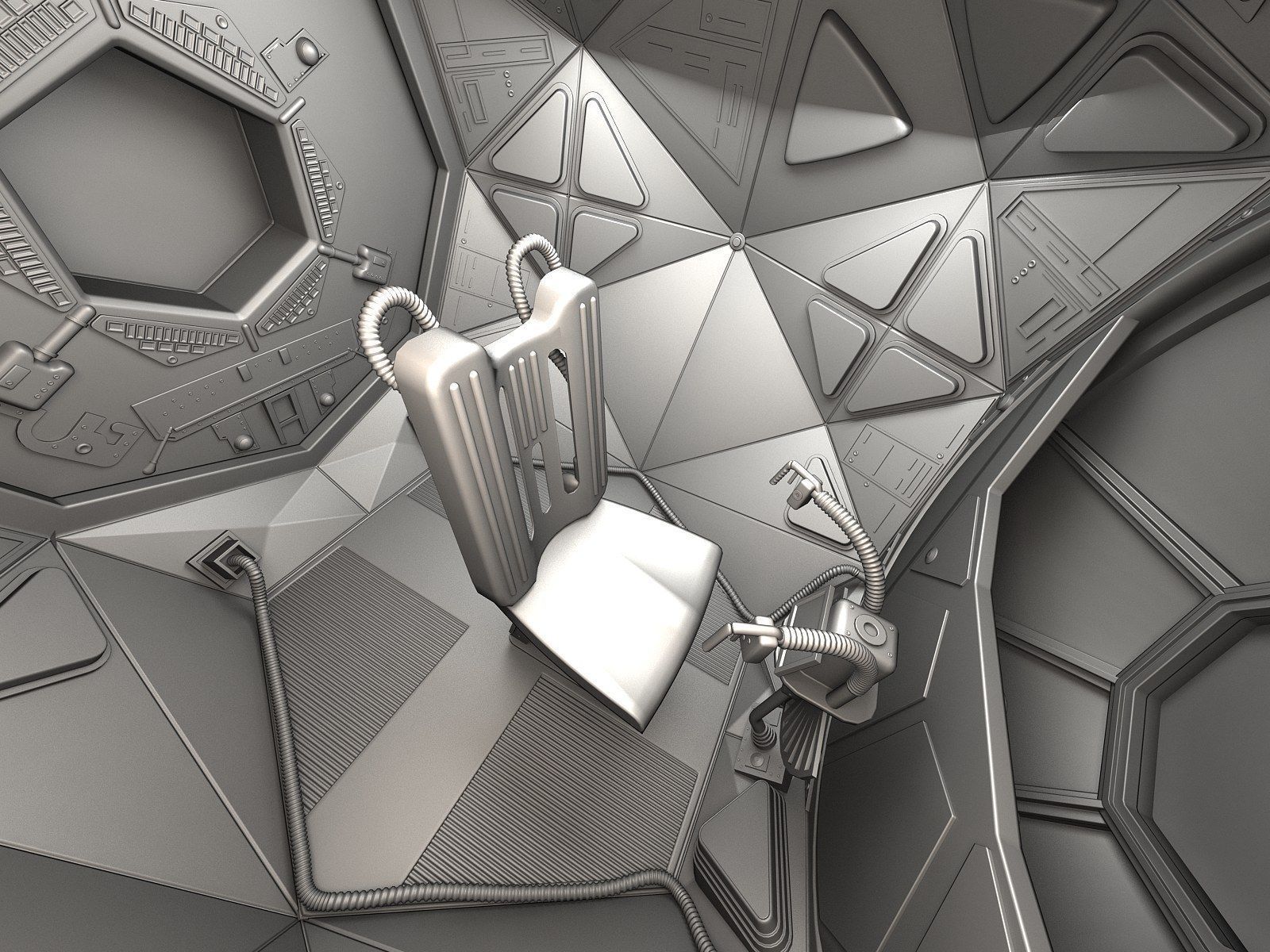 Star Wars Tie Fighter with Interior 3D model_15