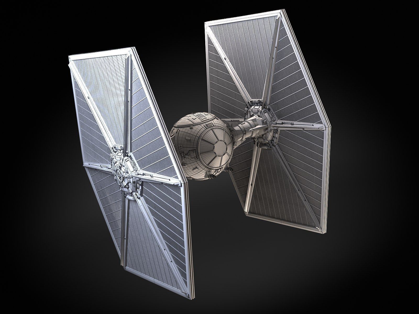 Star Wars Tie Fighter with Interior 3D model_14