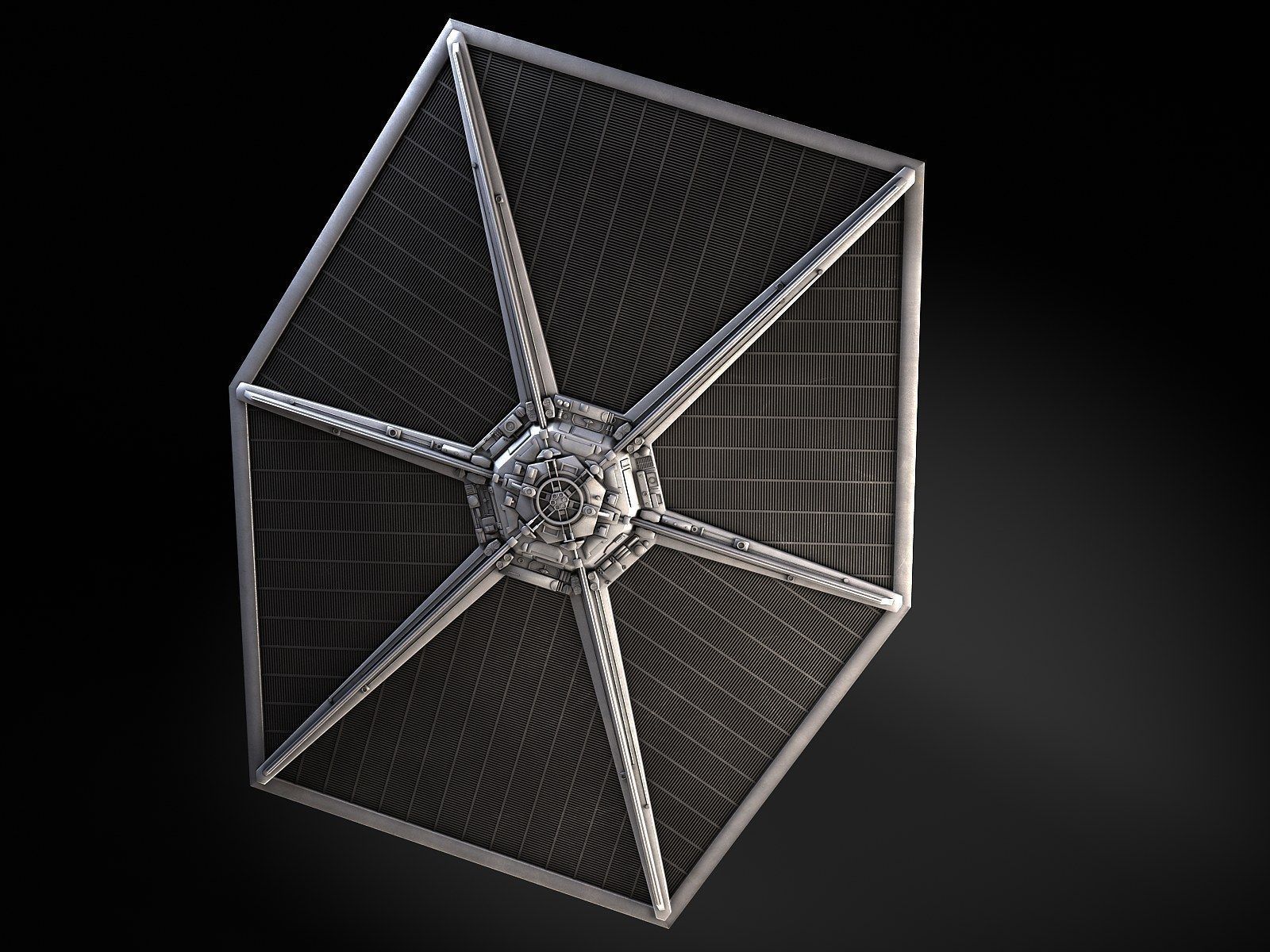 Star Wars Tie Fighter with Interior 3D model_7