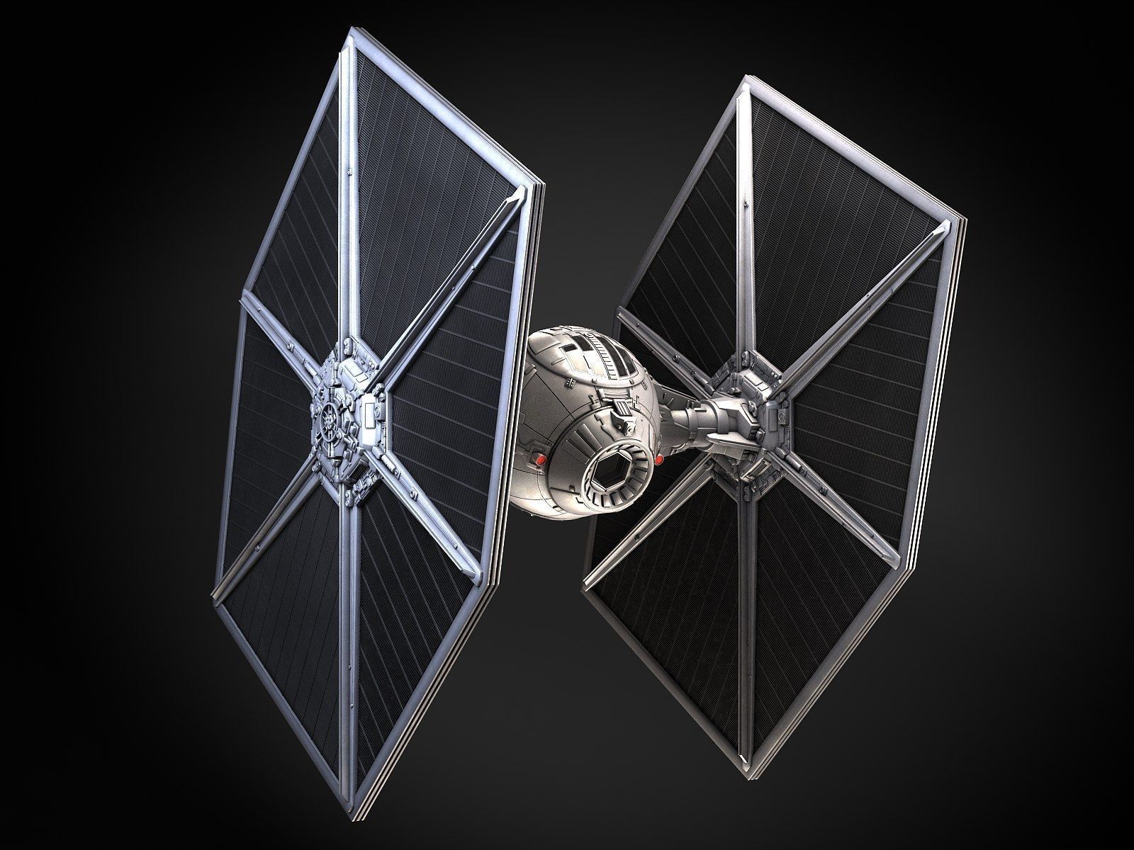 Star Wars Tie Fighter with Interior 3D model_4