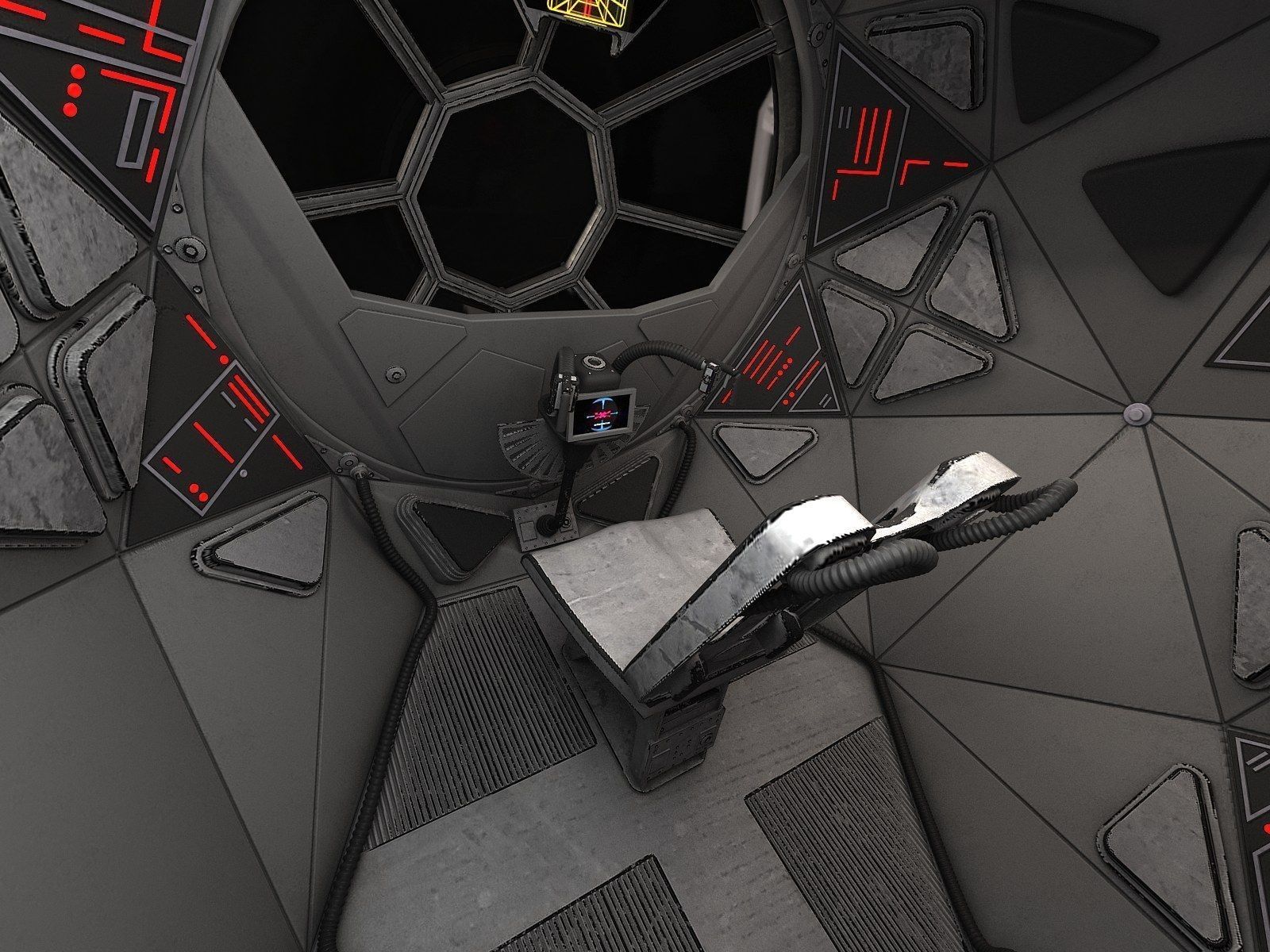 Star Wars Tie Fighter with Interior 3D model_6