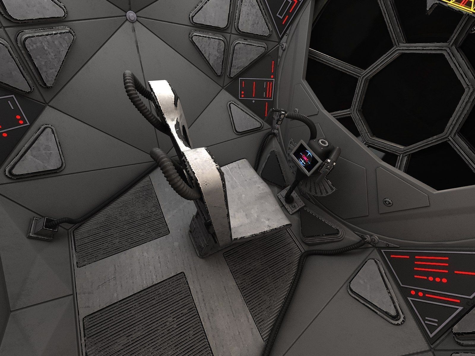 Star Wars Tie Fighter with Interior 3D model_9