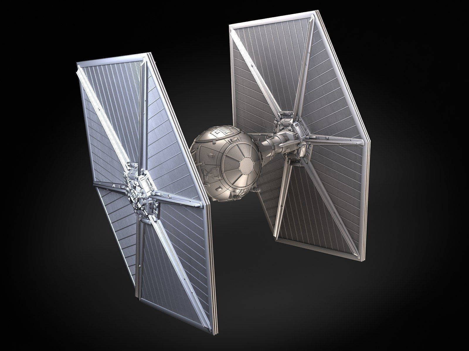 Star Wars Tie Fighter with Interior 3D model_8