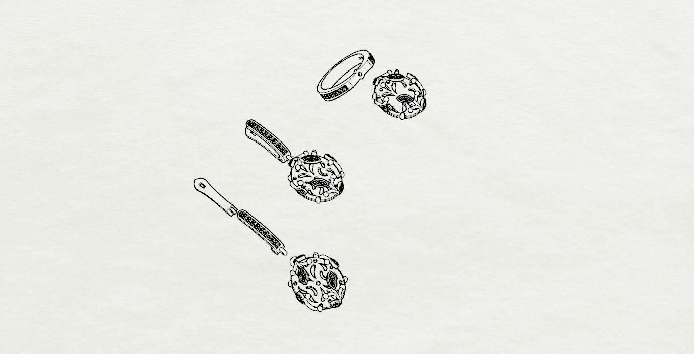 Ring and Earrings  3D print model_13