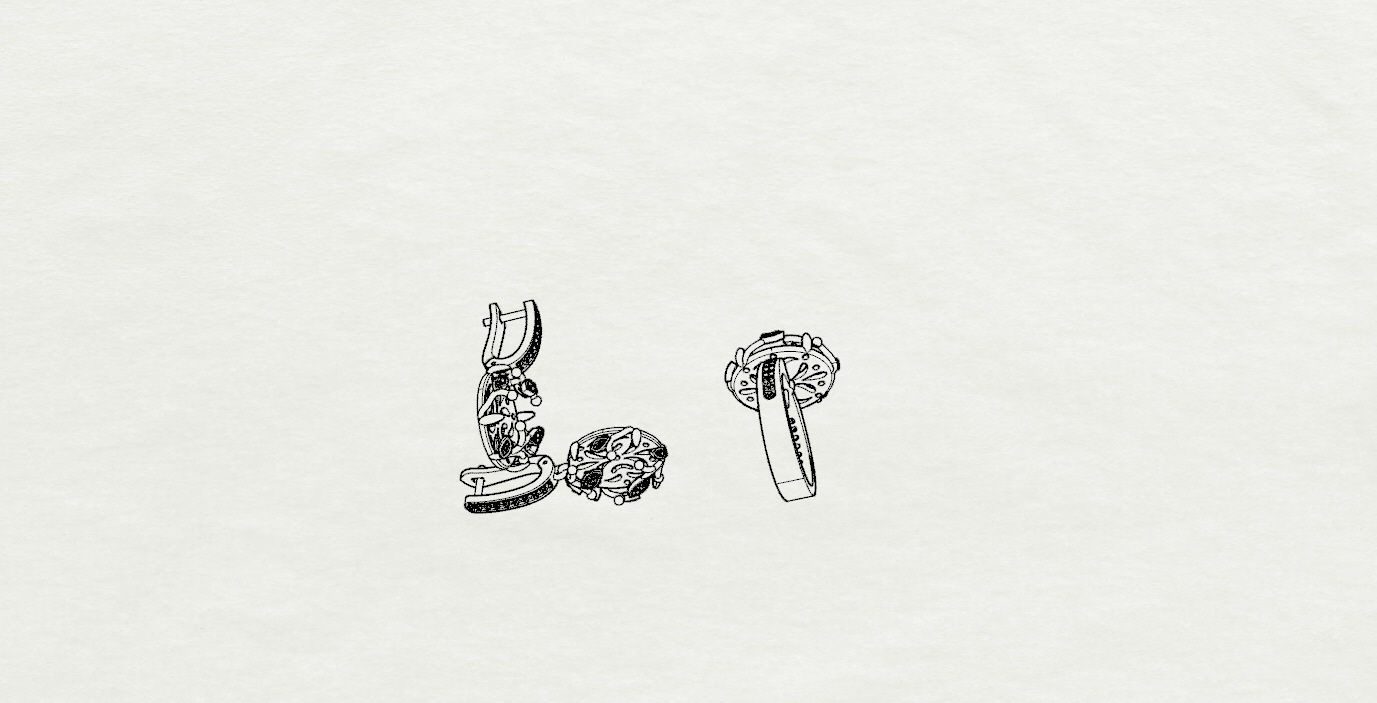 Ring and Earrings  3D print model_17