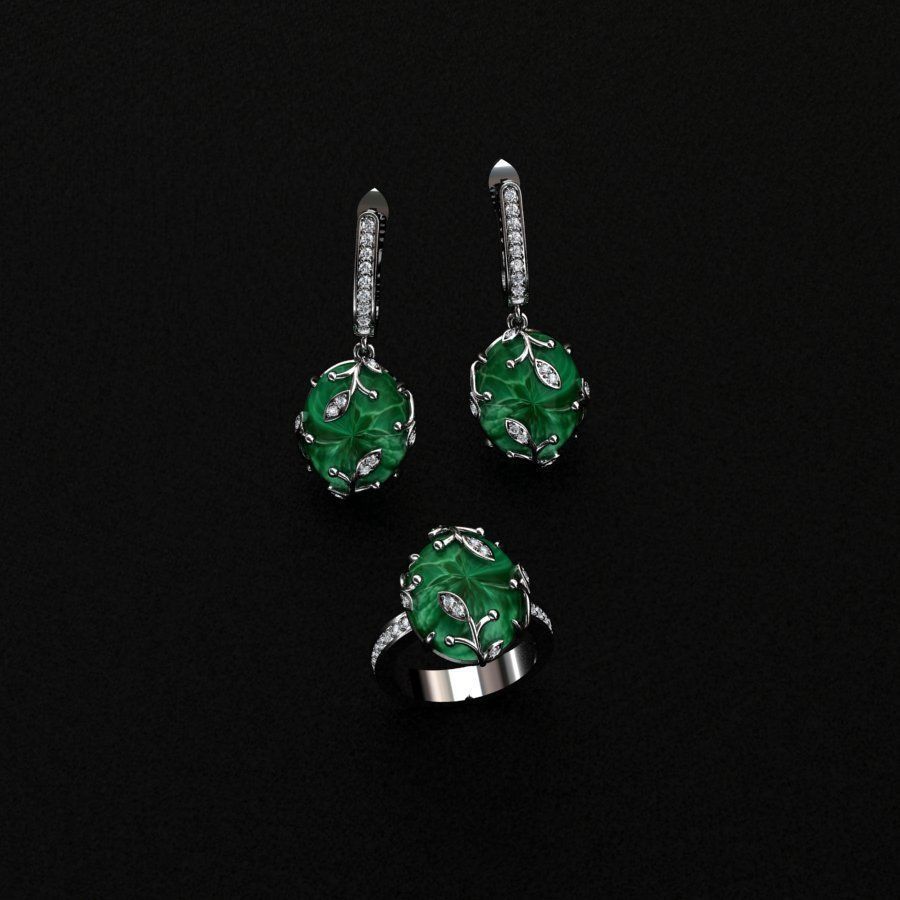 Ring and Earrings  3D print model_3