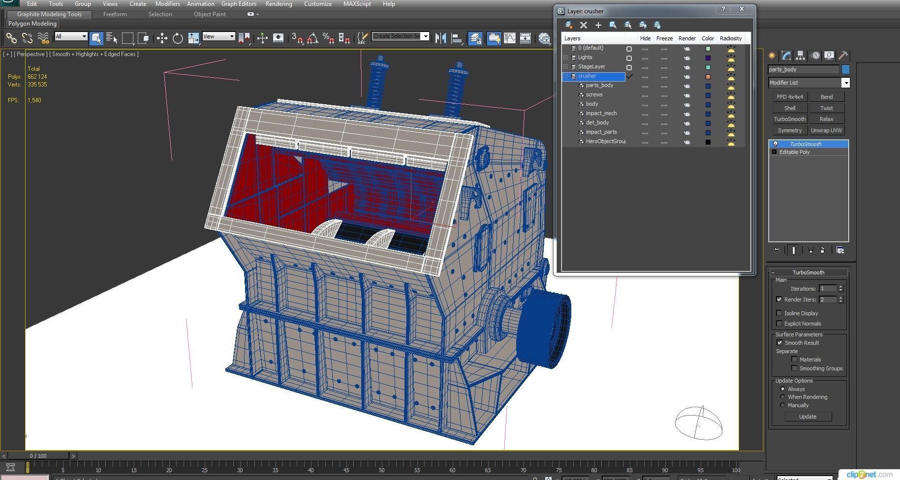 Impact Crusher 3D model_11