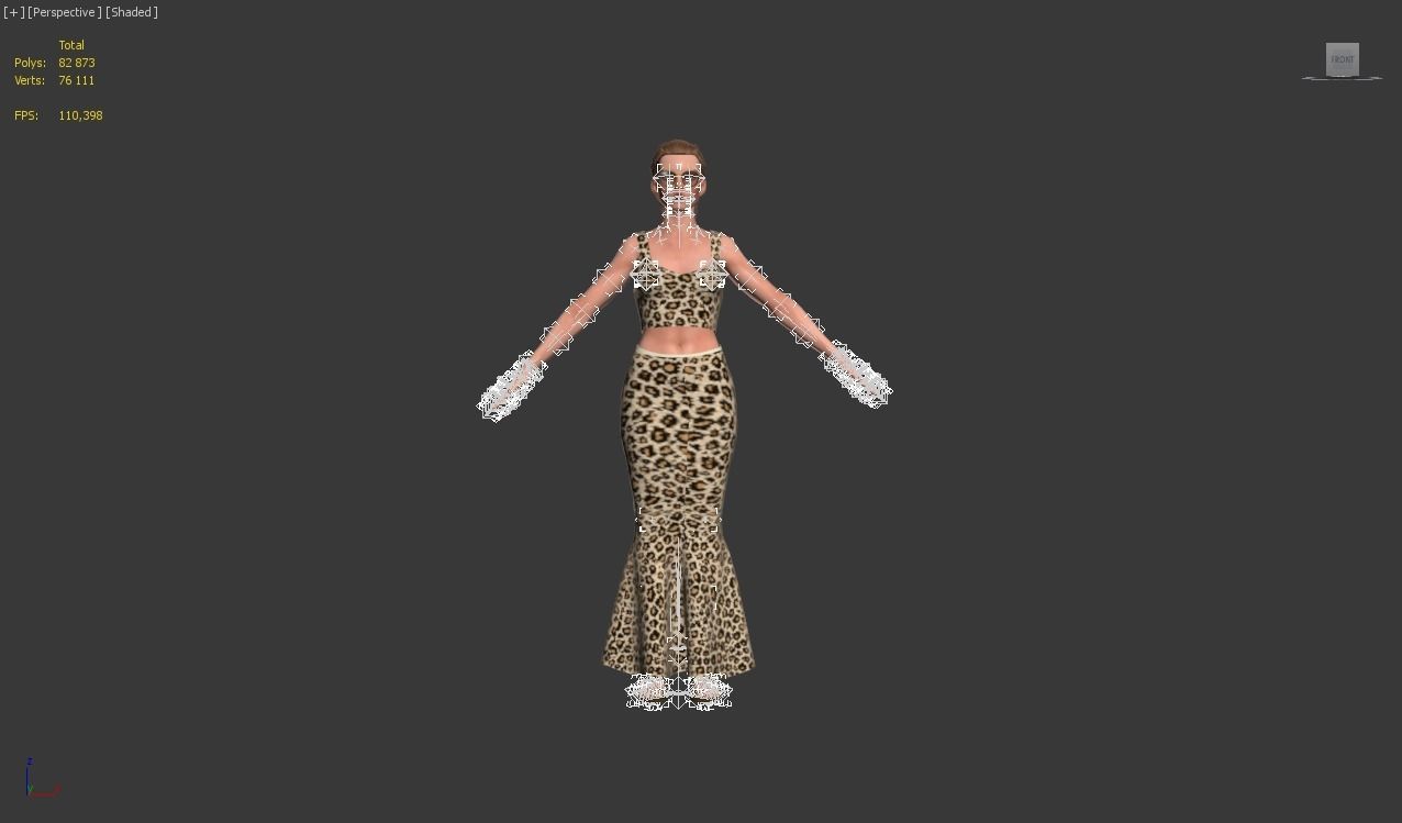 3d realistic female character with skirting clothes 3D model_15