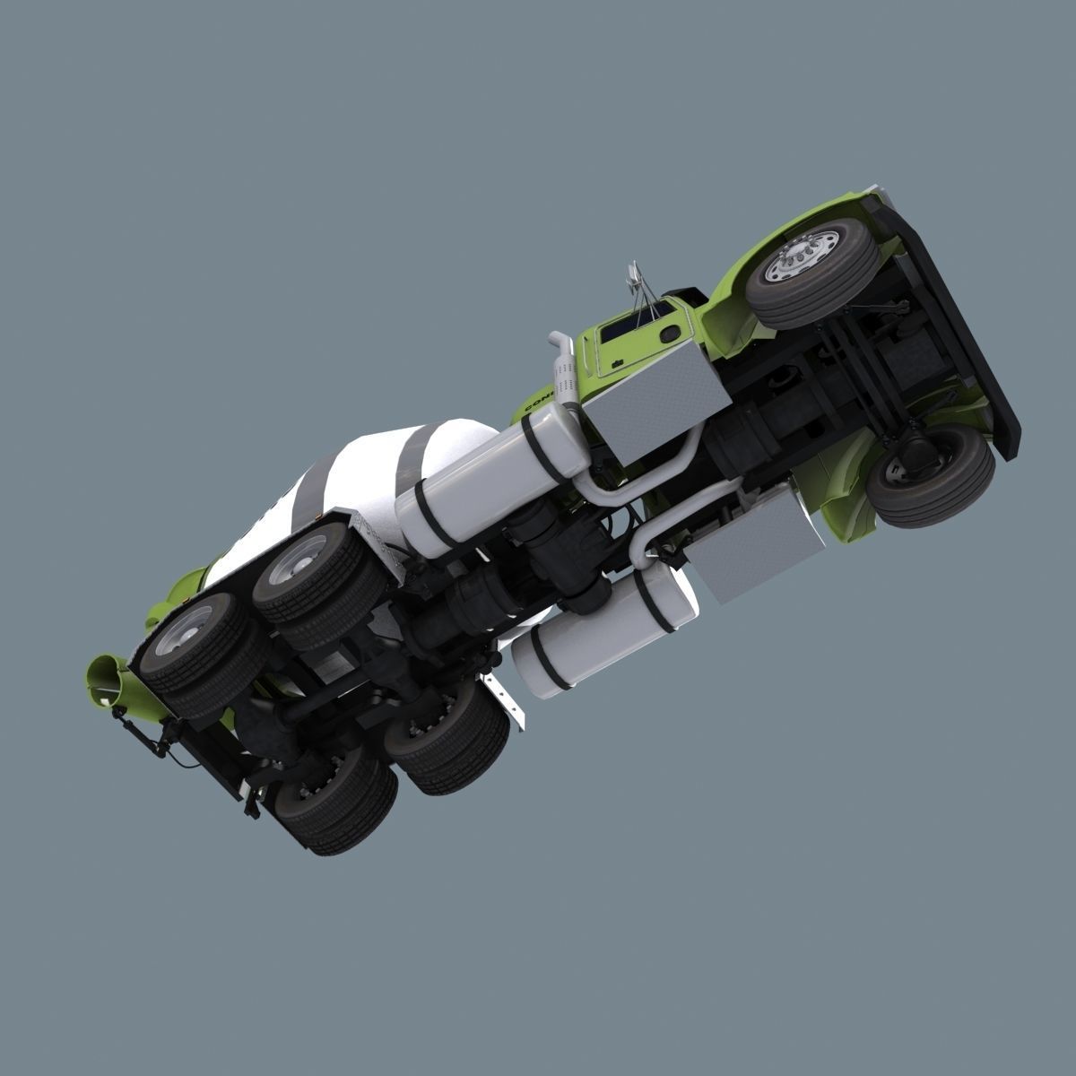 Fine Cement Truck - 3d animated mixer model 3D model_10