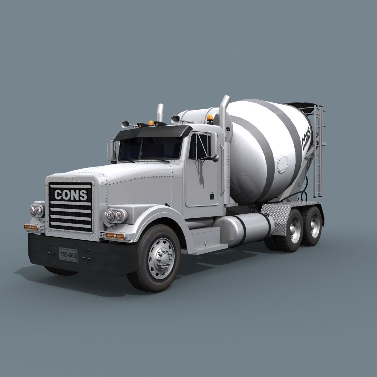 Fine Cement Truck - 3d animated mixer model 3D model_5