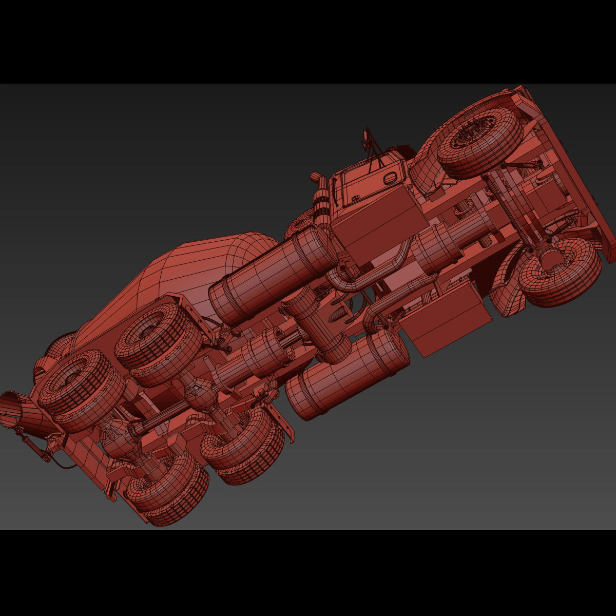 Fine Cement Truck - 3d animated mixer model 3D model_11
