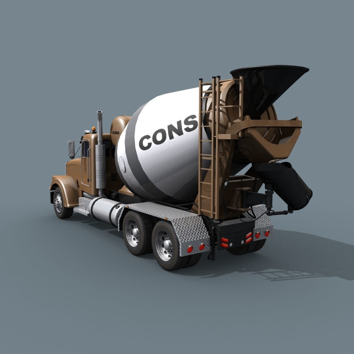Fine Cement Truck - 3d animated mixer model 3D model_6
