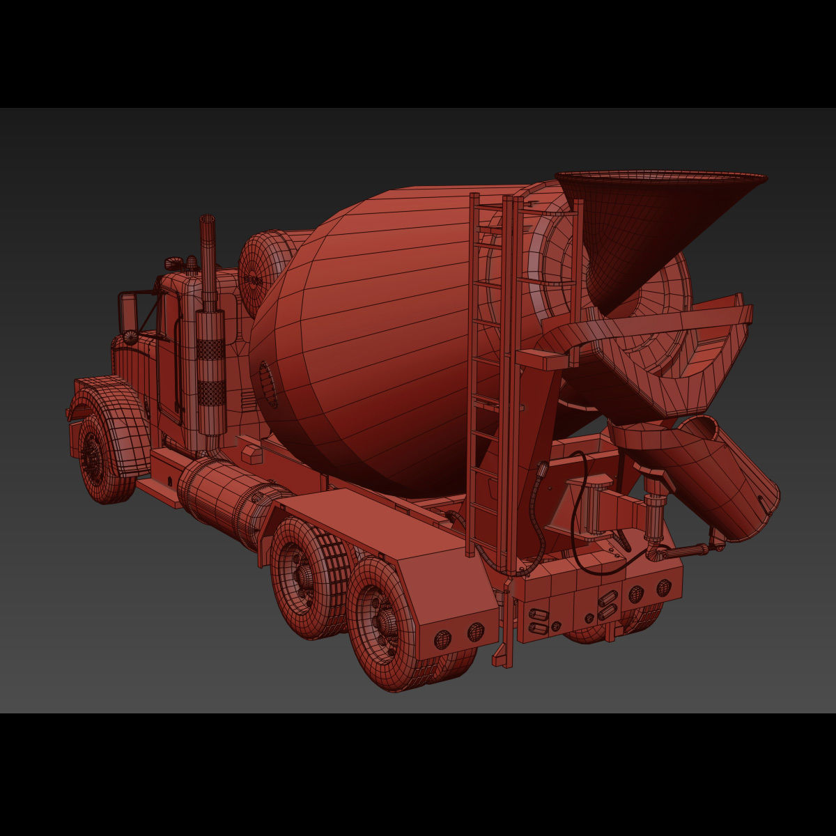 Fine Cement Truck - 3d animated mixer model 3D model_13