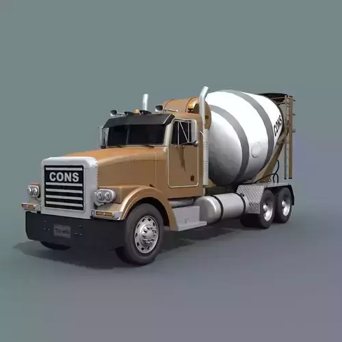Fine Cement Truck - 3d animated mixer model 3D model