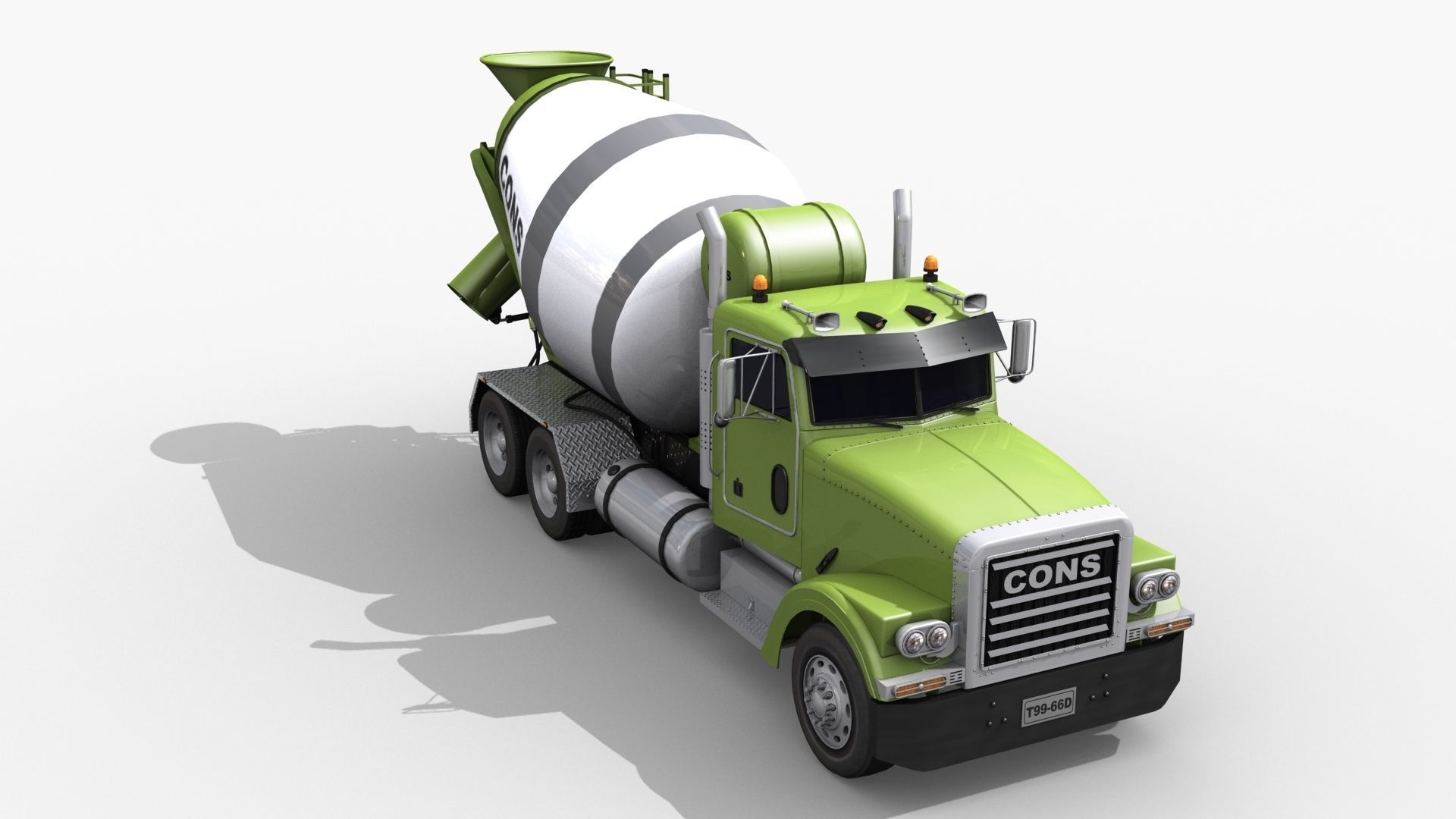 Fine Cement Truck - 3d animated mixer model 3D model_17