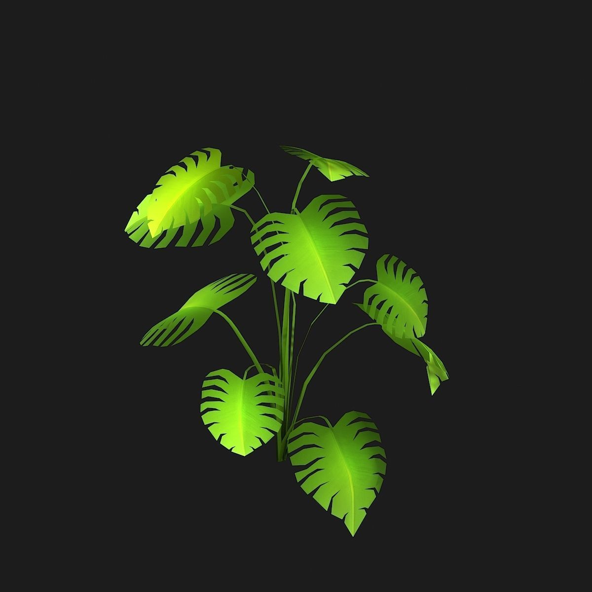 Stylized bush Low-poly 3D model_8