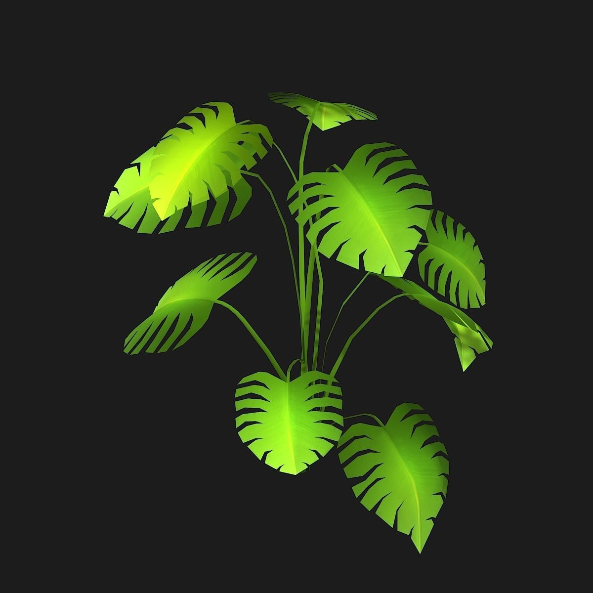 Stylized bush Low-poly 3D model_3