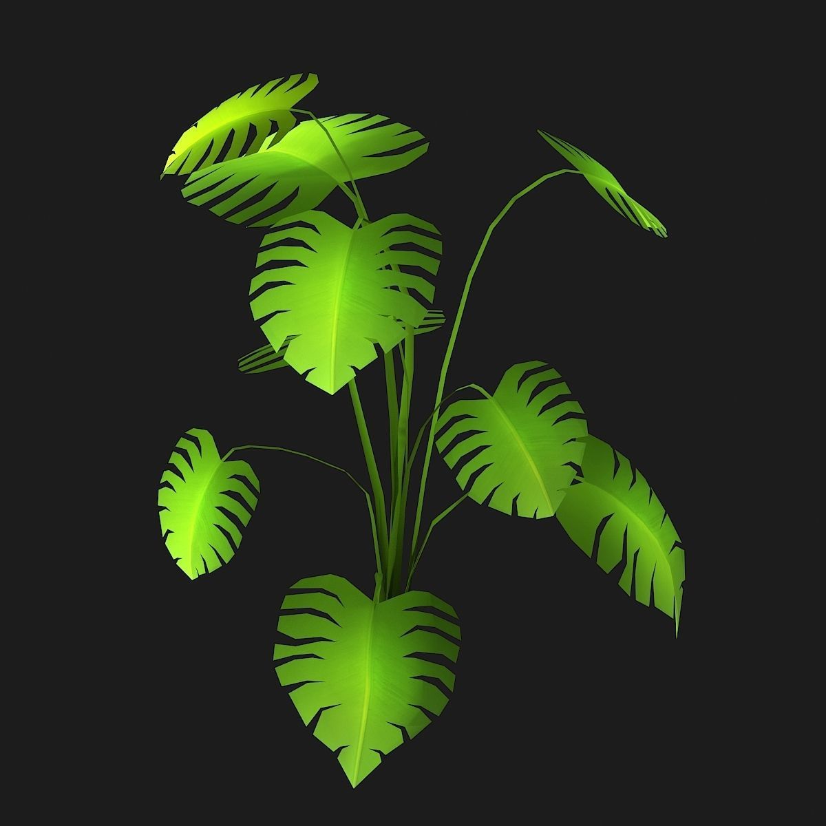 Stylized bush Low-poly 3D model_2