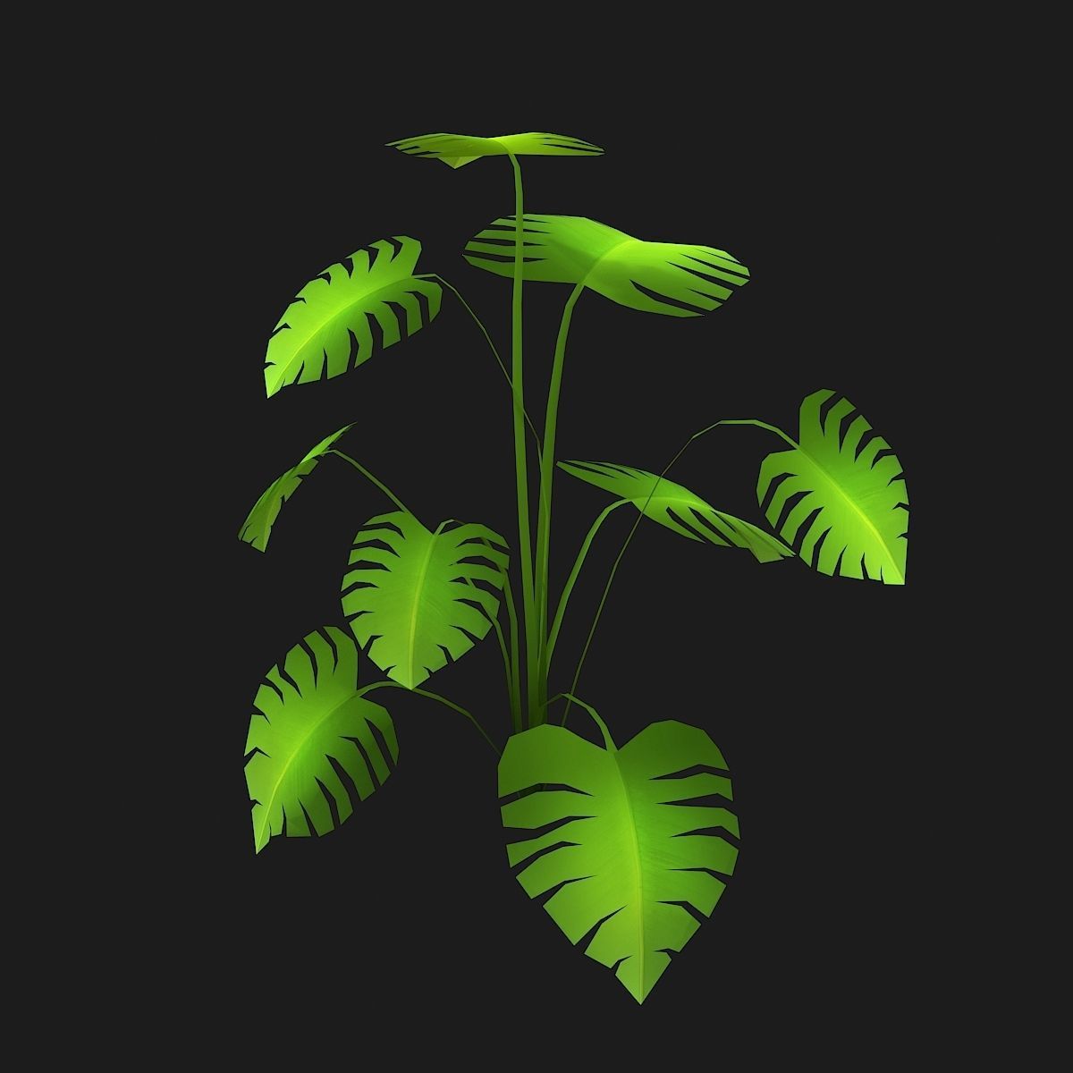 Stylized bush Low-poly 3D model_1