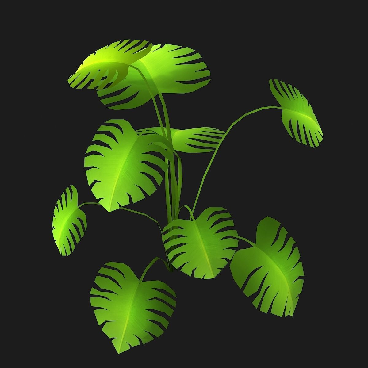 Stylized bush Low-poly 3D model_6