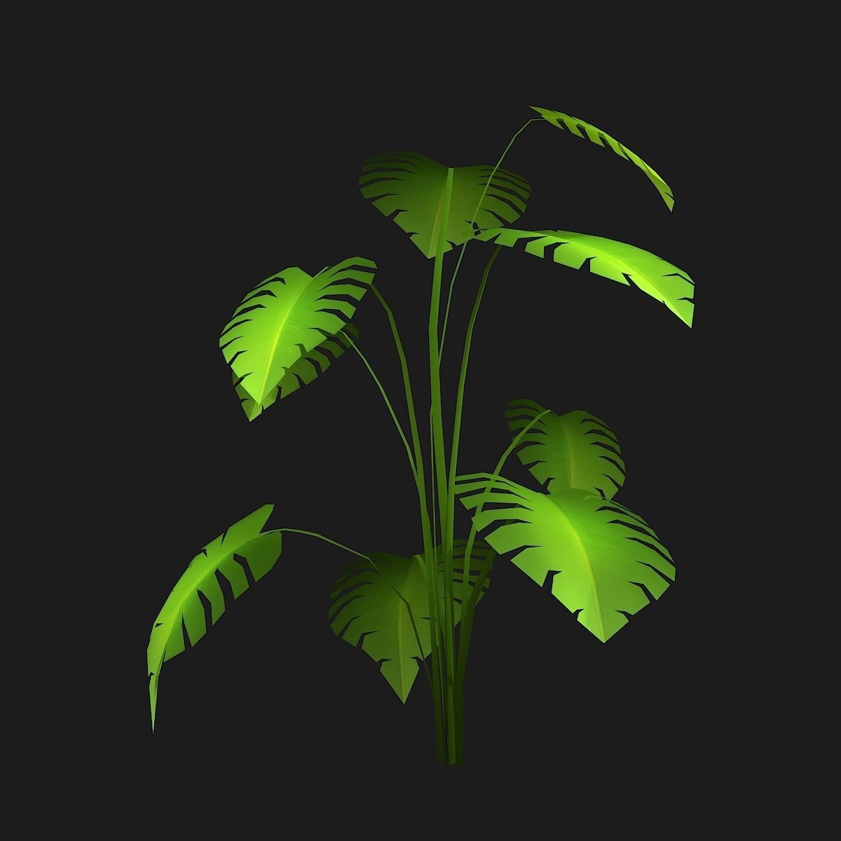 Stylized bush Low-poly 3D model_7