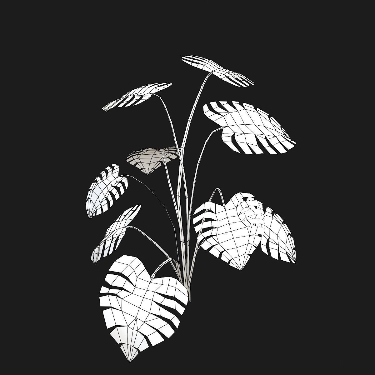 Stylized bush Low-poly 3D model_9