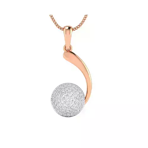pendant-1105 diamond ball pendant in rose gold