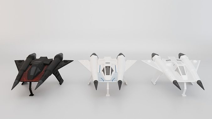 Starfighter toy jet plane on beach Low-poly 3D model