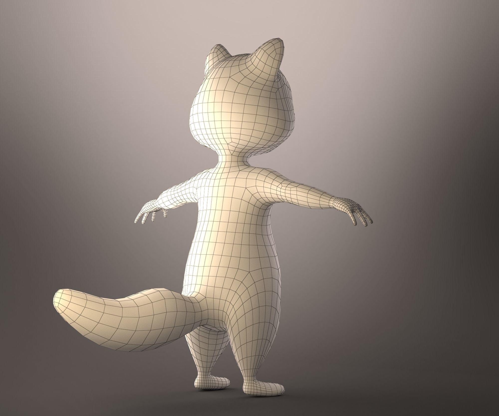 racoon cartoon raccoon 3D model_7