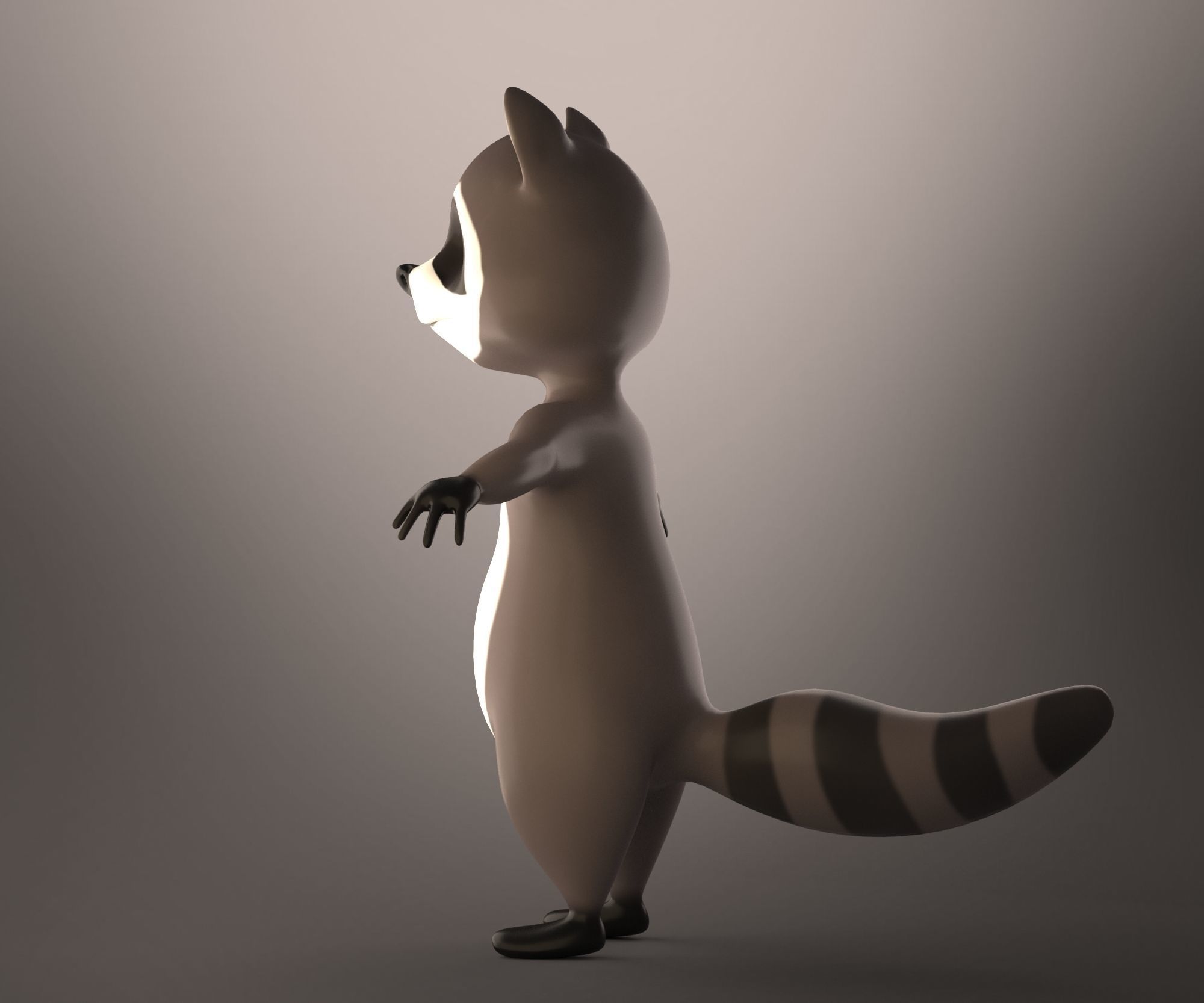 racoon cartoon raccoon 3D model_13