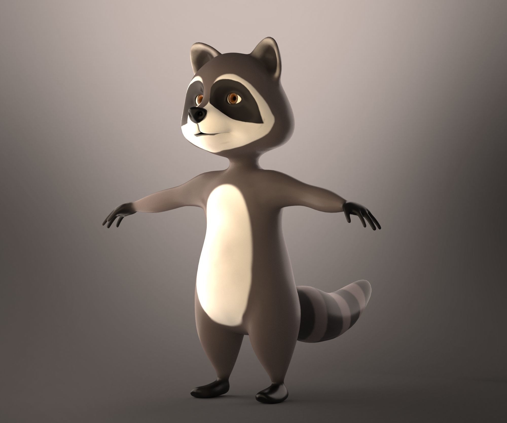 racoon cartoon raccoon 3D model_12