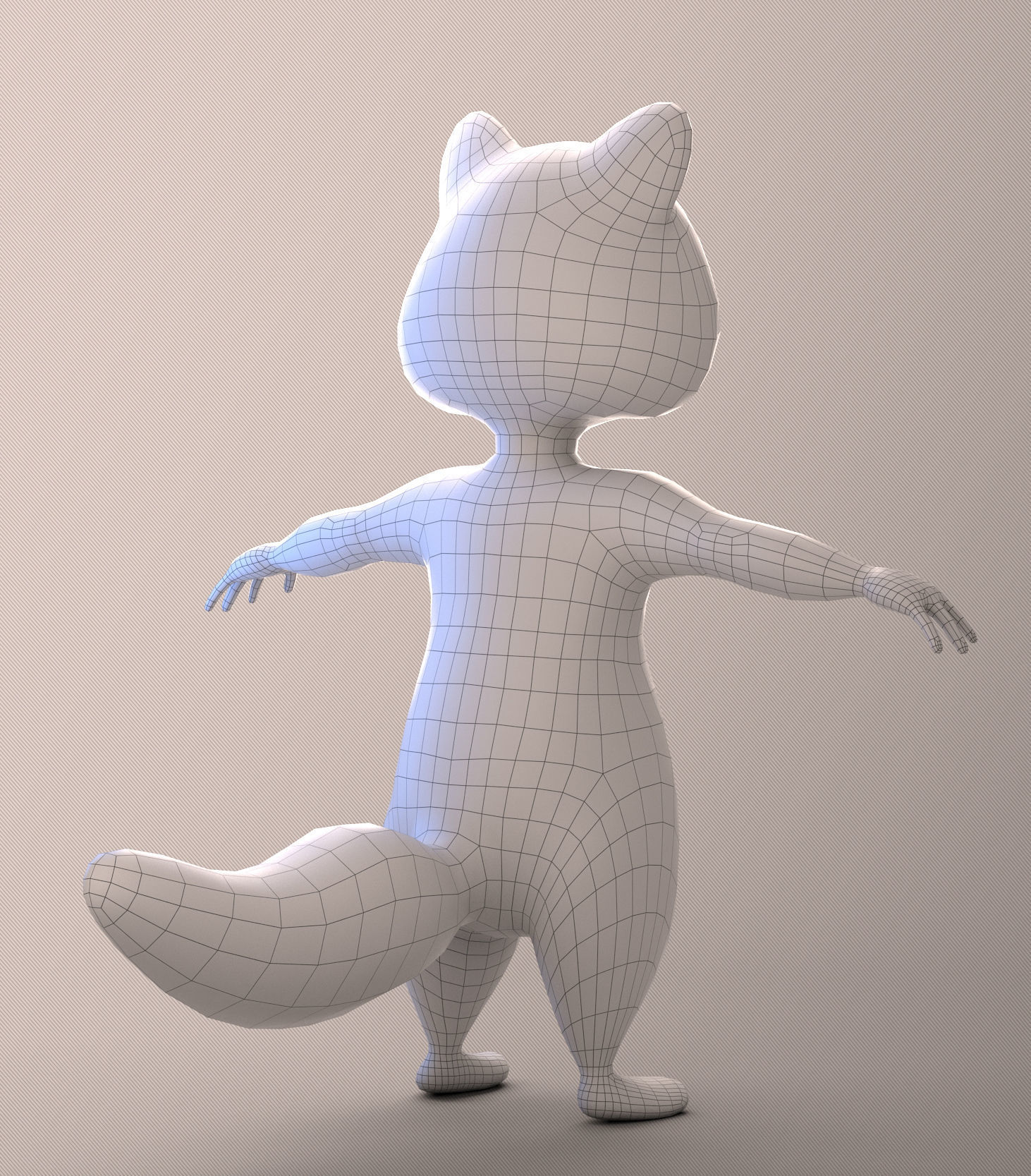 racoon cartoon raccoon 3D model_10