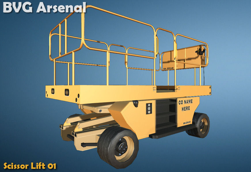 Scissor Lift - HQ Low-poly 3D model_1