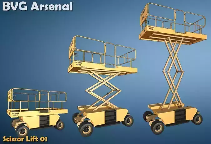 Scissor Lift - HQ Low-poly 3D model