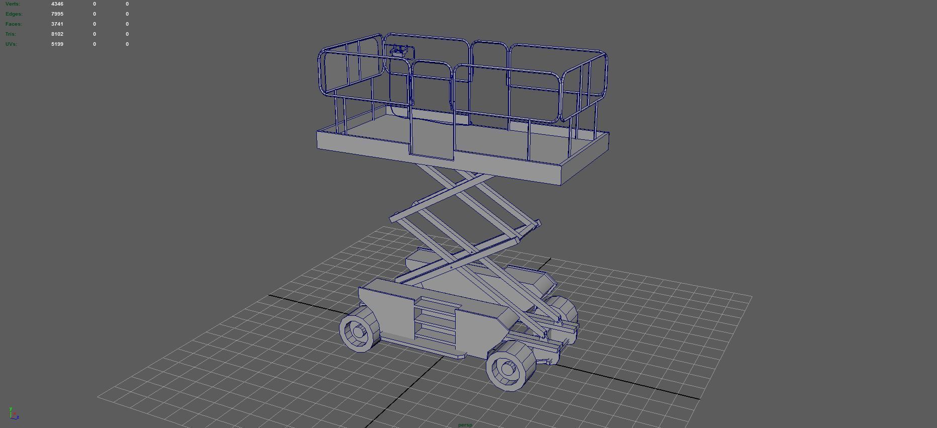 Scissor Lift - HQ Low-poly 3D model_8
