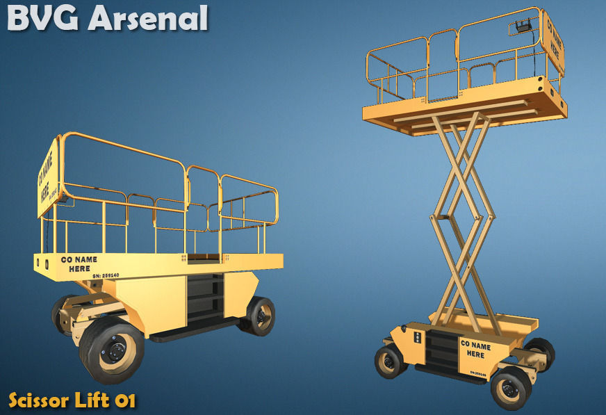 Scissor Lift - HQ Low-poly 3D model_9