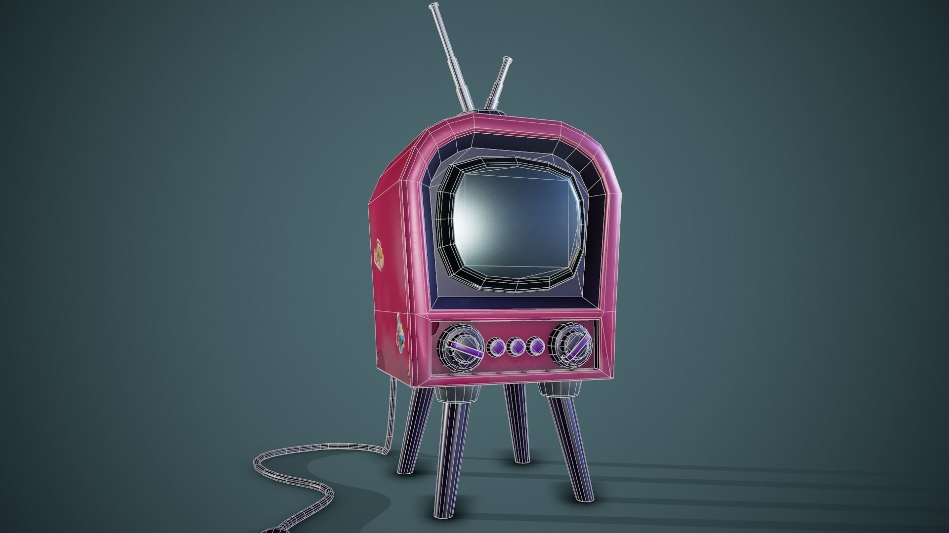Stylized Retro Tv - Tutorial Included Low-poly 3D model_3