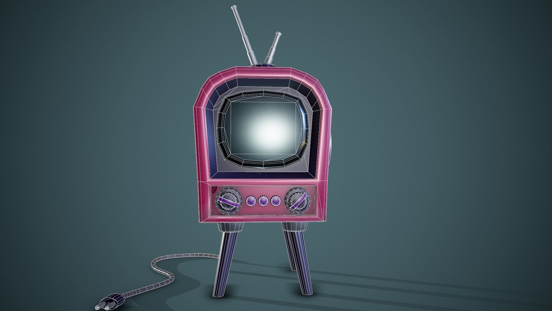Stylized Retro Tv - Tutorial Included Low-poly 3D model_5