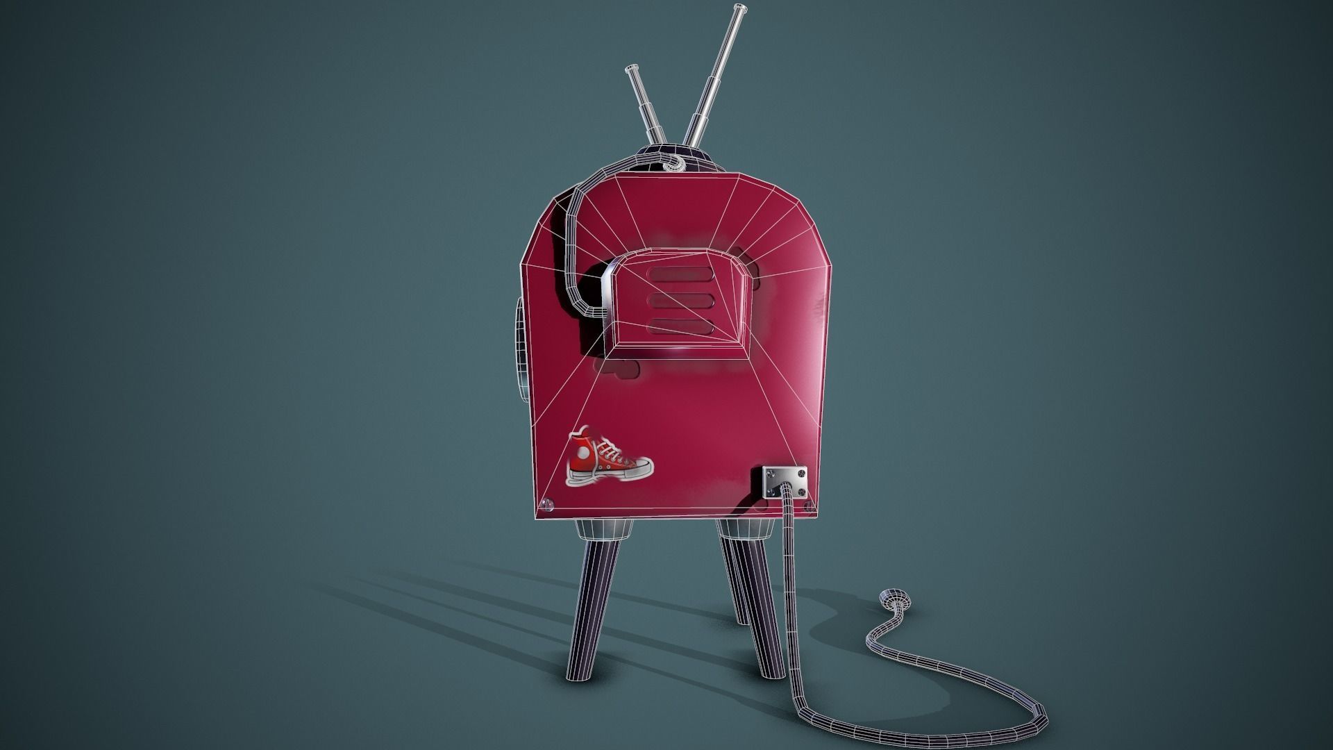 Stylized Retro Tv - Tutorial Included Low-poly 3D model_11