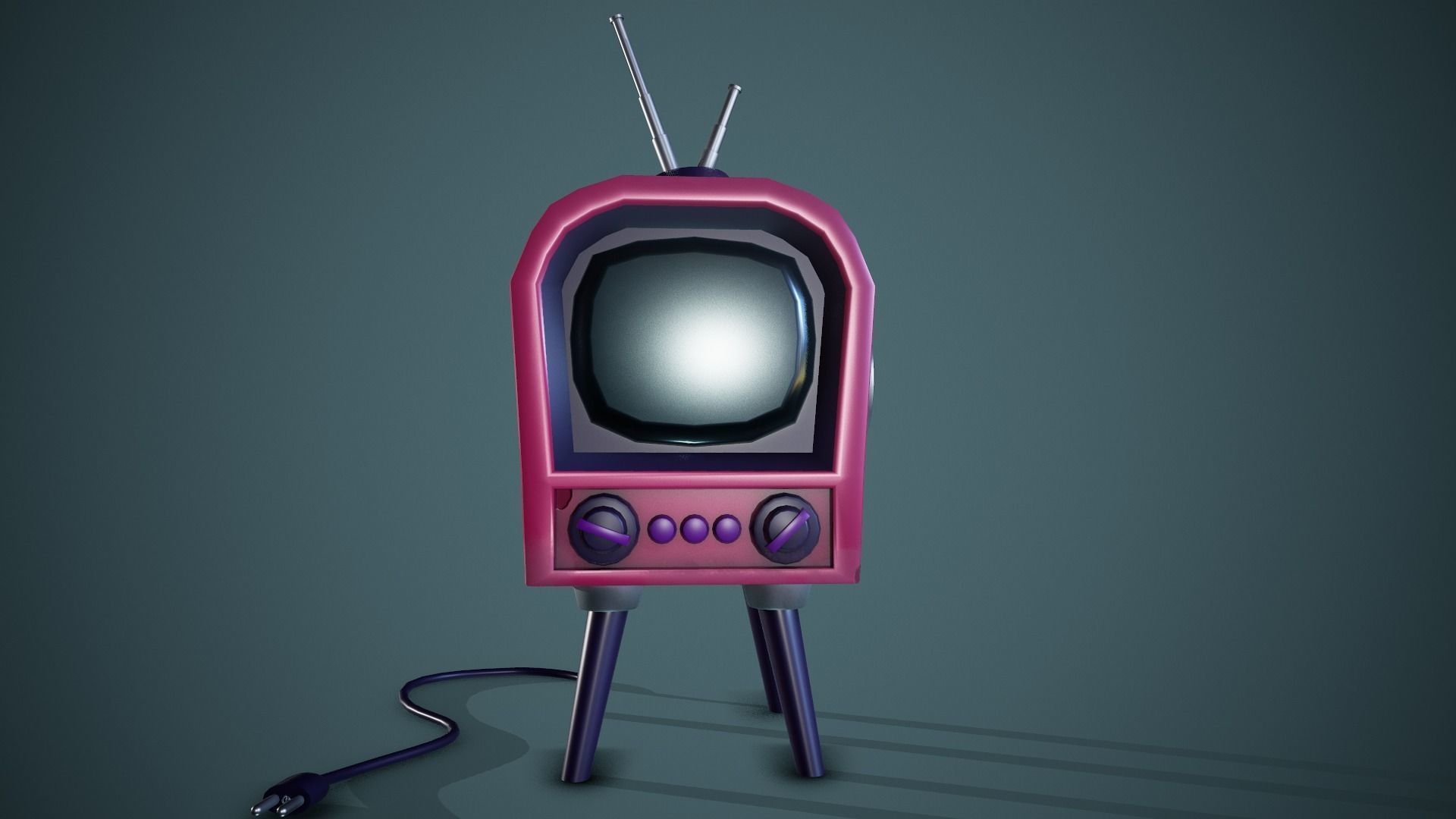 Stylized Retro Tv - Tutorial Included Low-poly 3D model_4