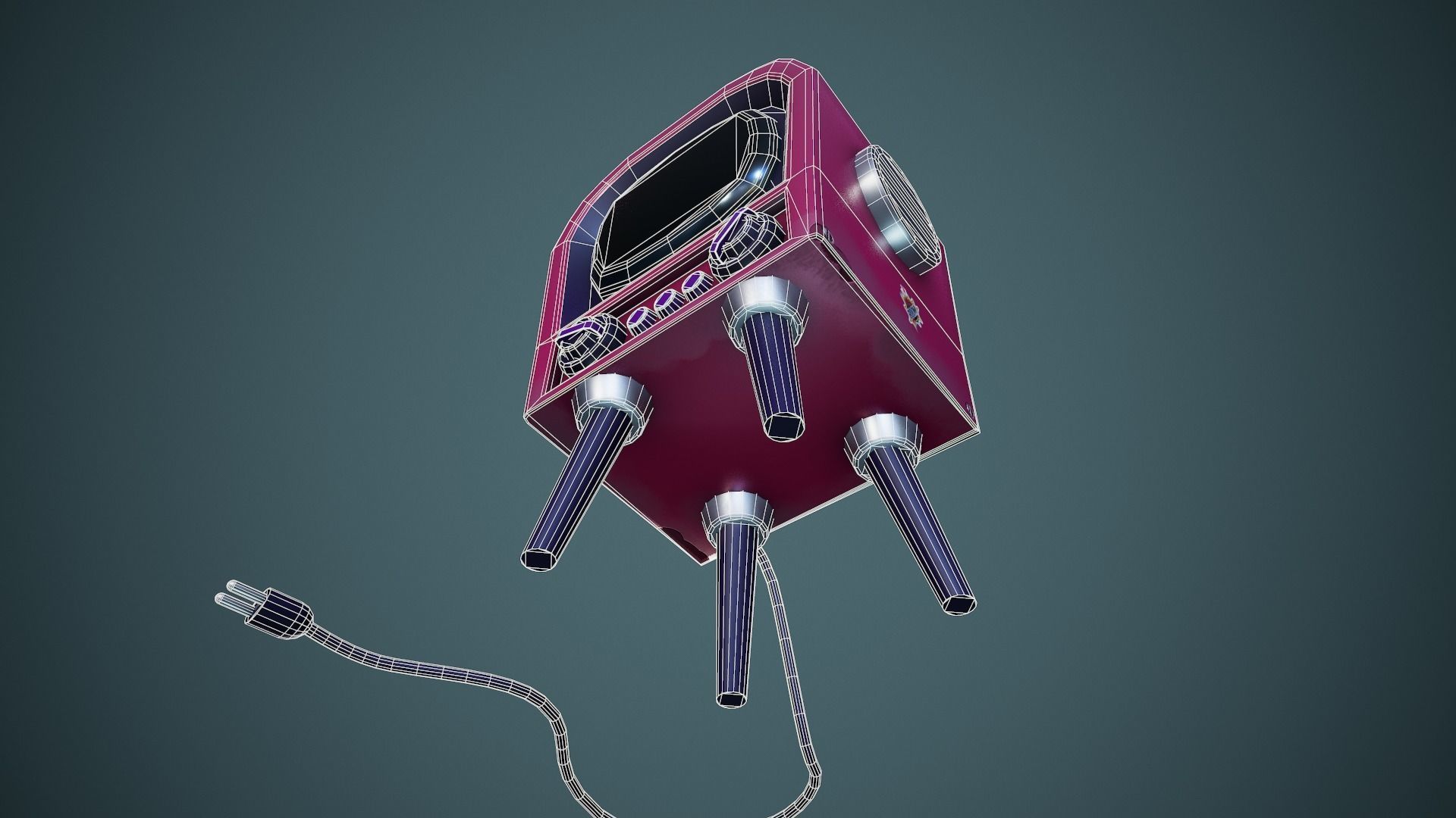 Stylized Retro Tv - Tutorial Included Low-poly 3D model_15