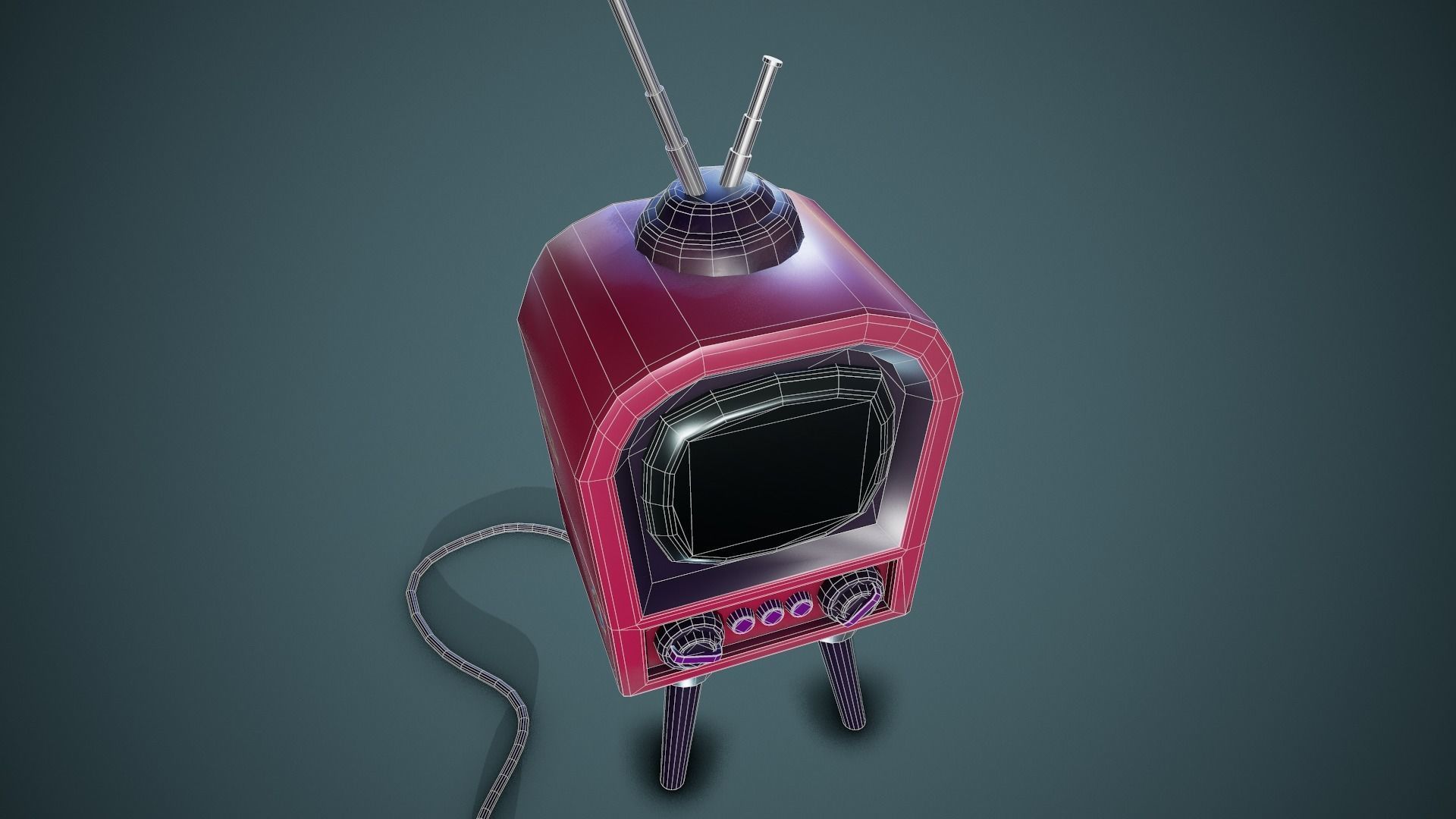 Stylized Retro Tv - Tutorial Included Low-poly 3D model_7