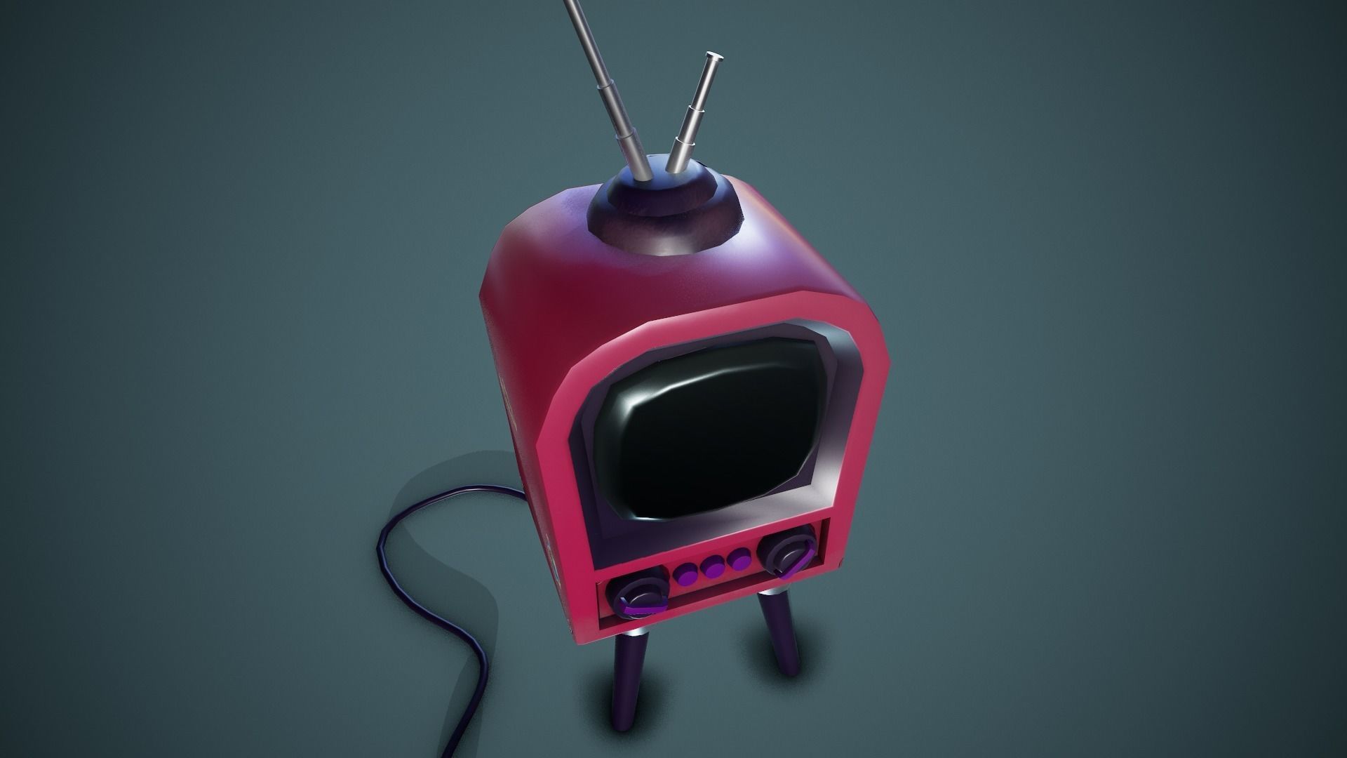 Stylized Retro Tv - Tutorial Included Low-poly 3D model_6