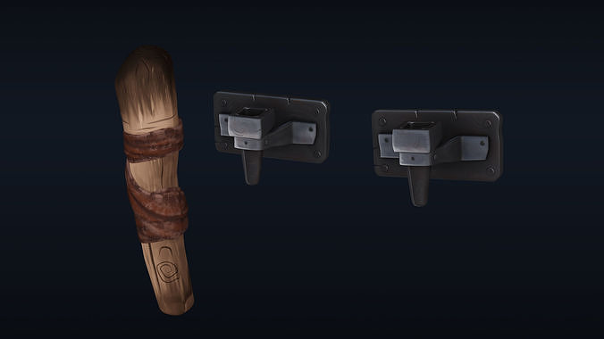 Stylized Torch 3D model  Free low-poly 3D model